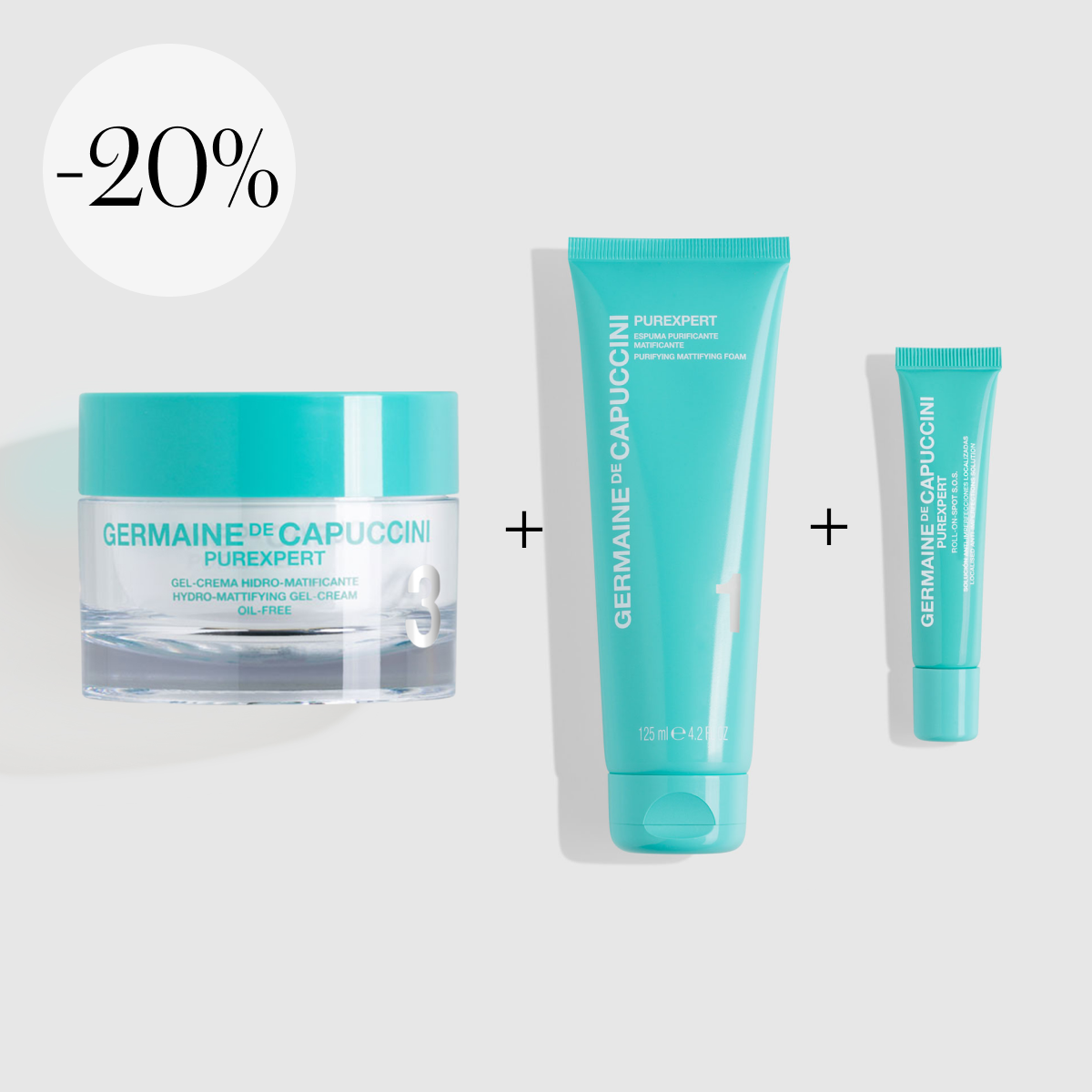 Espuma Purificante Matificante + Roll-On Anti-Imperfecciones + Gel Crema Hidro-Matificante Oil-Free