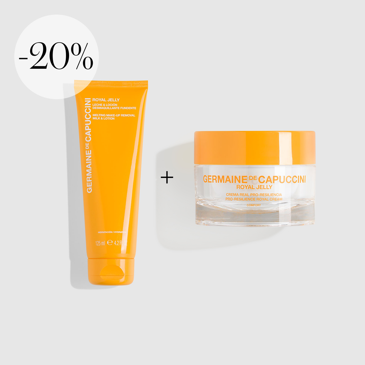 Leche & Loción Desmaquillante Fundente + Crema Real Pro Resiliencia con Textura Comfort