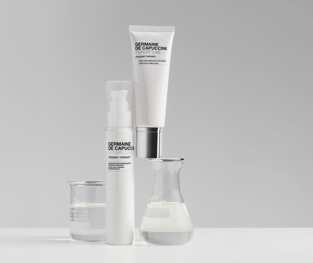 Pigment Therapy at-home routine products on a light surface