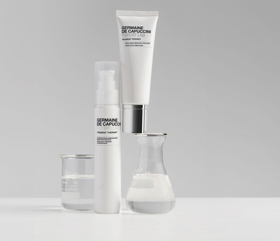 Pigment Therapy at-home routine products on a light surface
