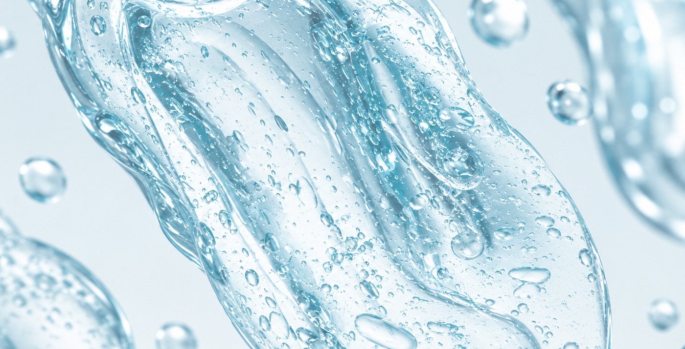Textura de gel de ácido hialurónico con burbujas