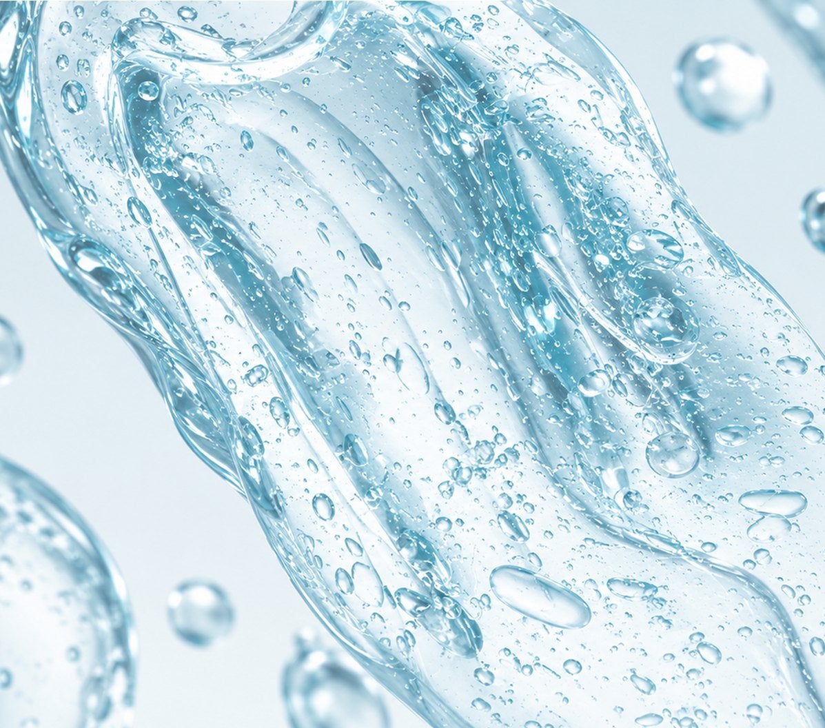 Textura de gel de ácido hialurónico con burbujas