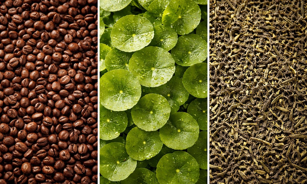 Aceite de café, centella y té